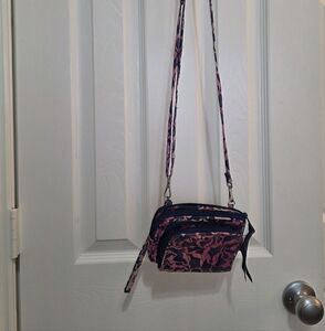 Vera Bradley Floral Crossbody Bag in Pink and Black
